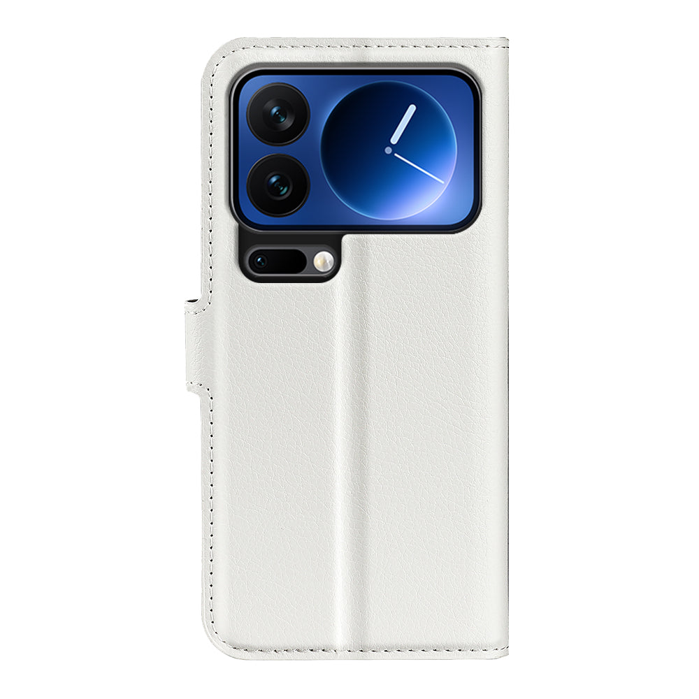 For Xiaomi 17 Pro Max Case Litchi Texture Shockproof Leather Wallet Phone Cover -  White