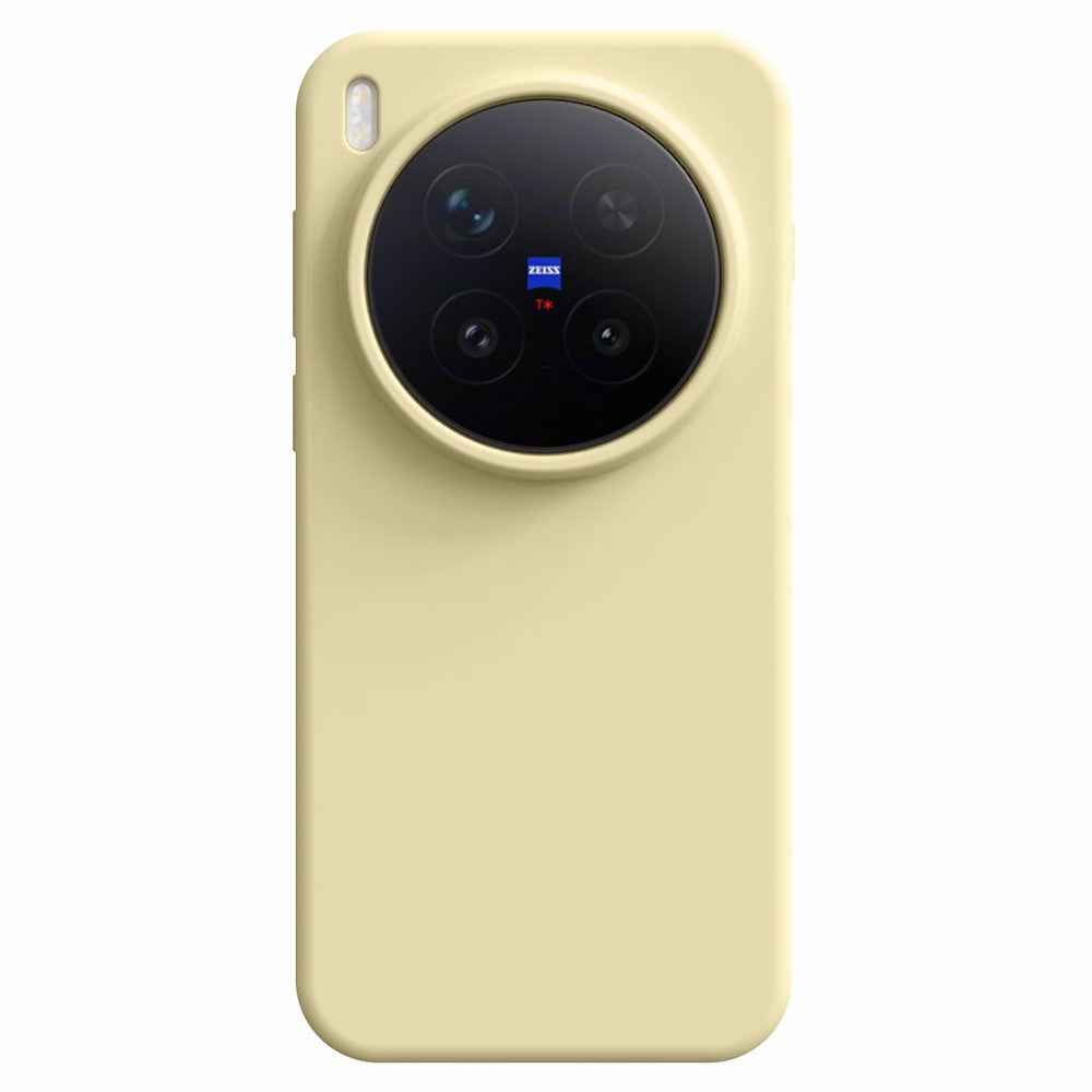 For vivo X300 Pro 5G Case Skin-Friendly Liquid Silicone + PC Phone Cover - Light Yellow