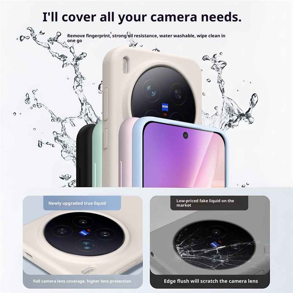 For vivo X300 Pro 5G Case Skin-Friendly Liquid Silicone + PC Phone Cover - Dark Grey