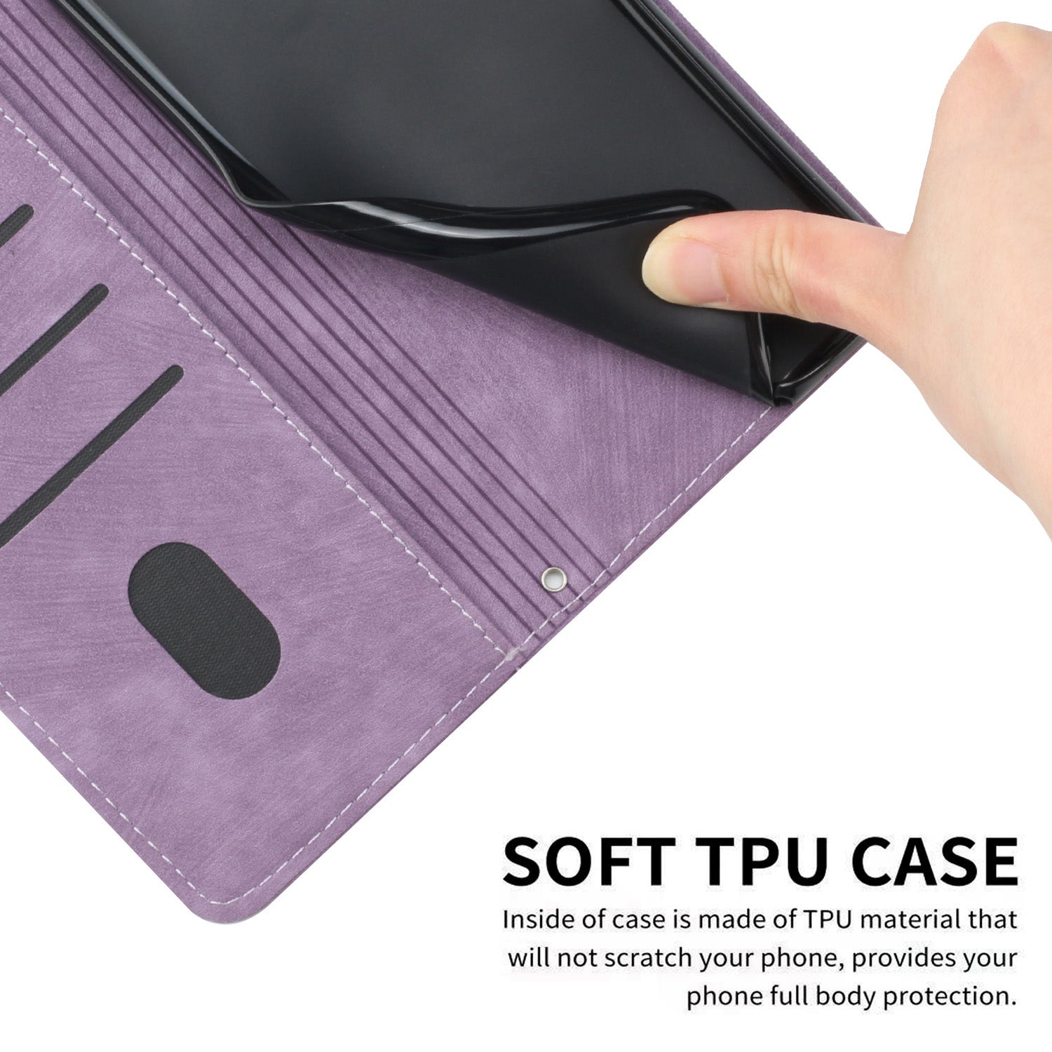 For Xiaomi Redmi Note 15 Pro 5G (Global) Stand Case Imprinted Lines Leather Phone Cover - Purple