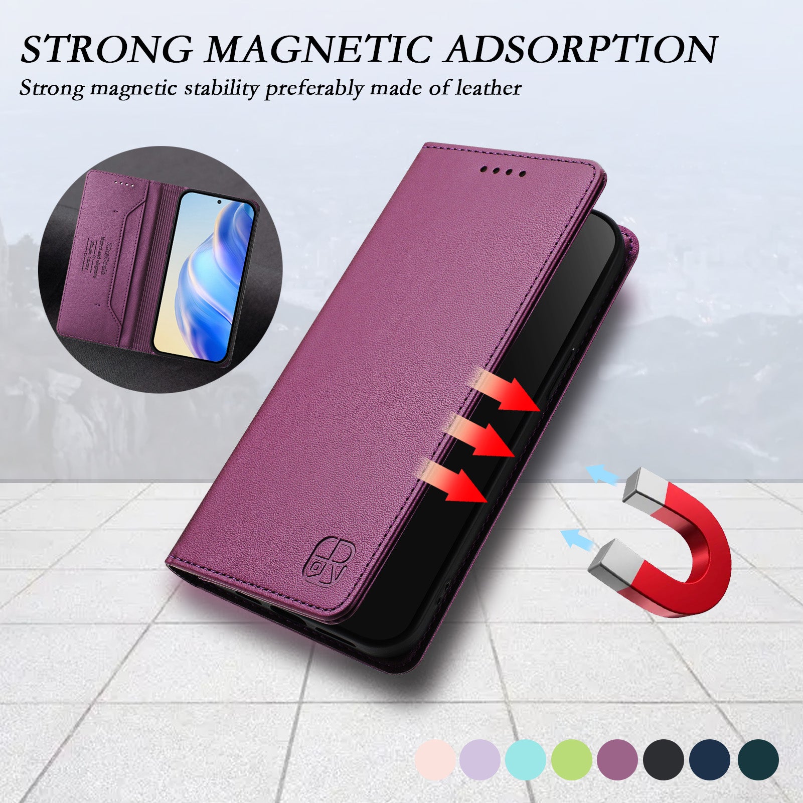 For Motorola Edge 70 5G Leather Case RINACASIS RC01 Phone Cover with RFID Blocking Wallet Stand - Violet