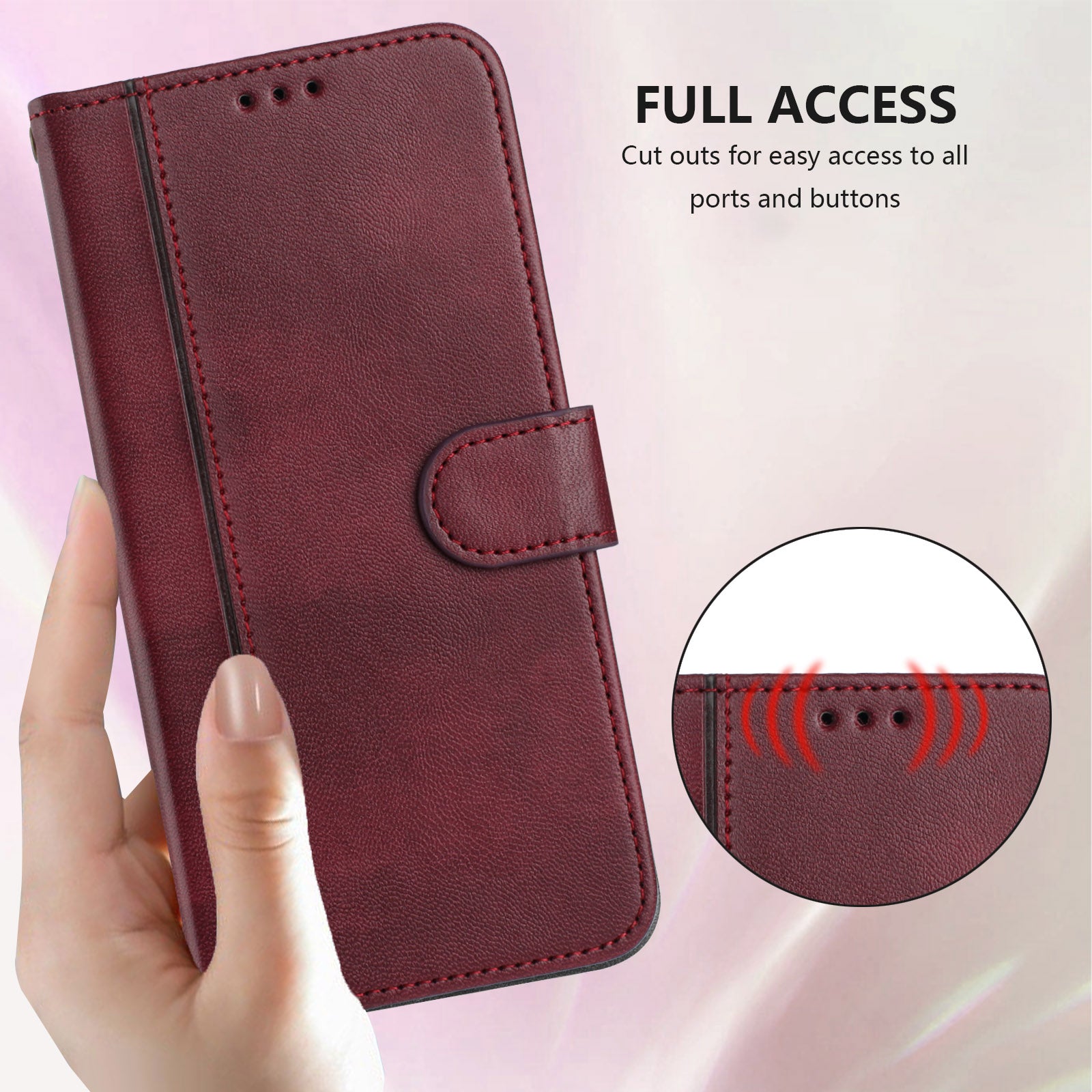 For Motorola Edge 70 5G Cases Wallet Stand Retro Texture Leather Phone Cover with Lanyard - Wine Red