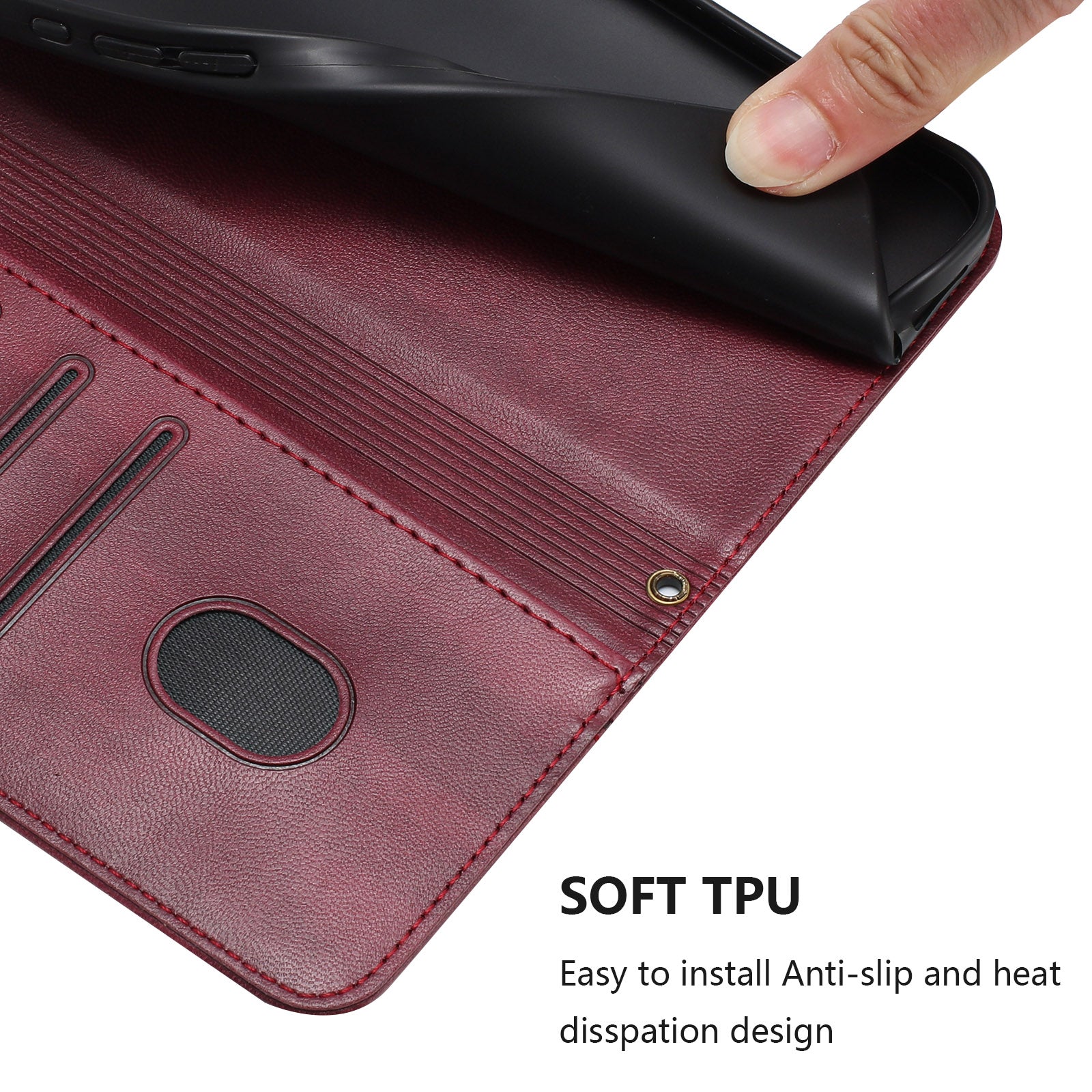 For Motorola Edge 70 5G Cases Wallet Stand Retro Texture Leather Phone Cover with Lanyard - Wine Red