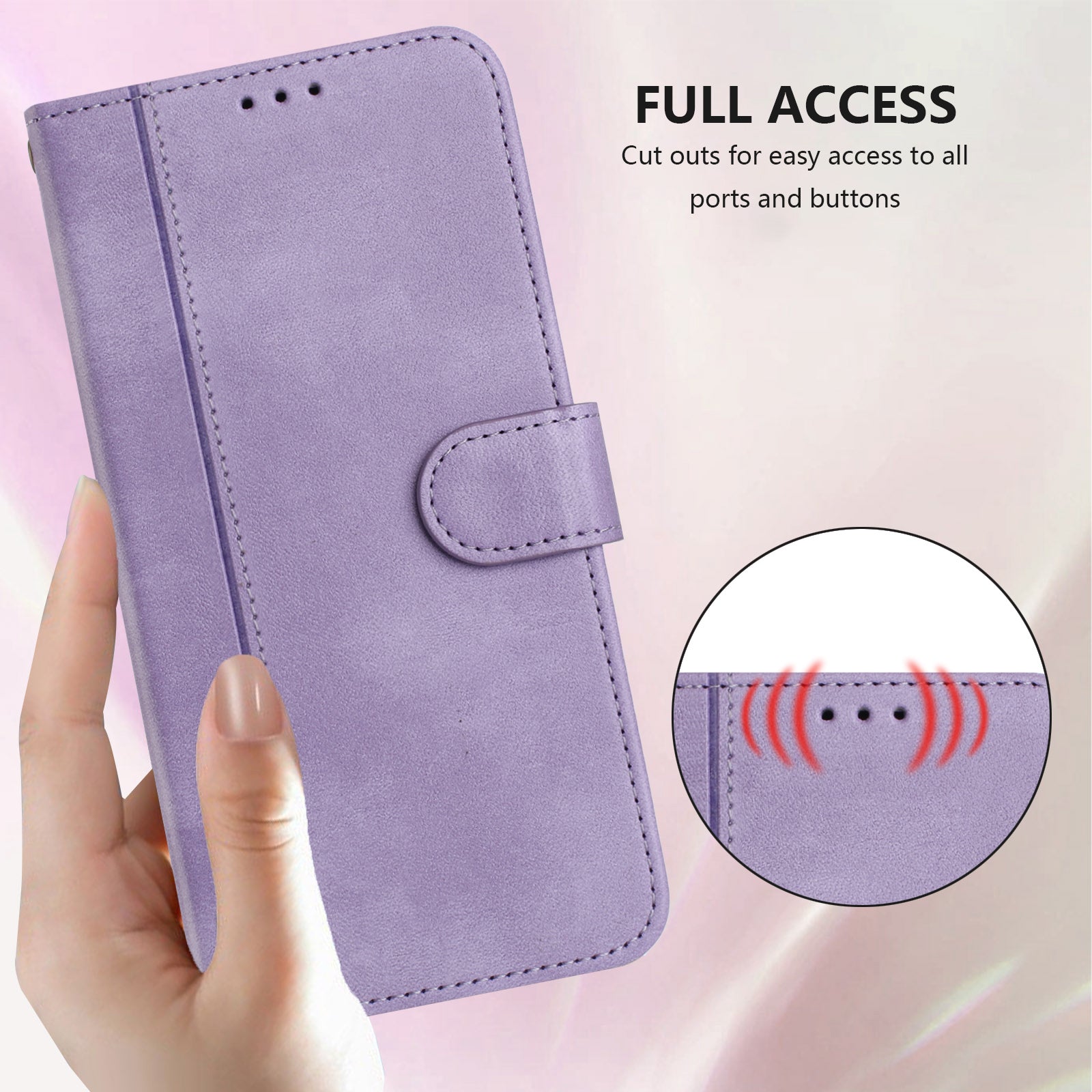 For Motorola Edge 70 5G Cases Wallet Stand Retro Texture Leather Phone Cover with Lanyard - Light Purple
