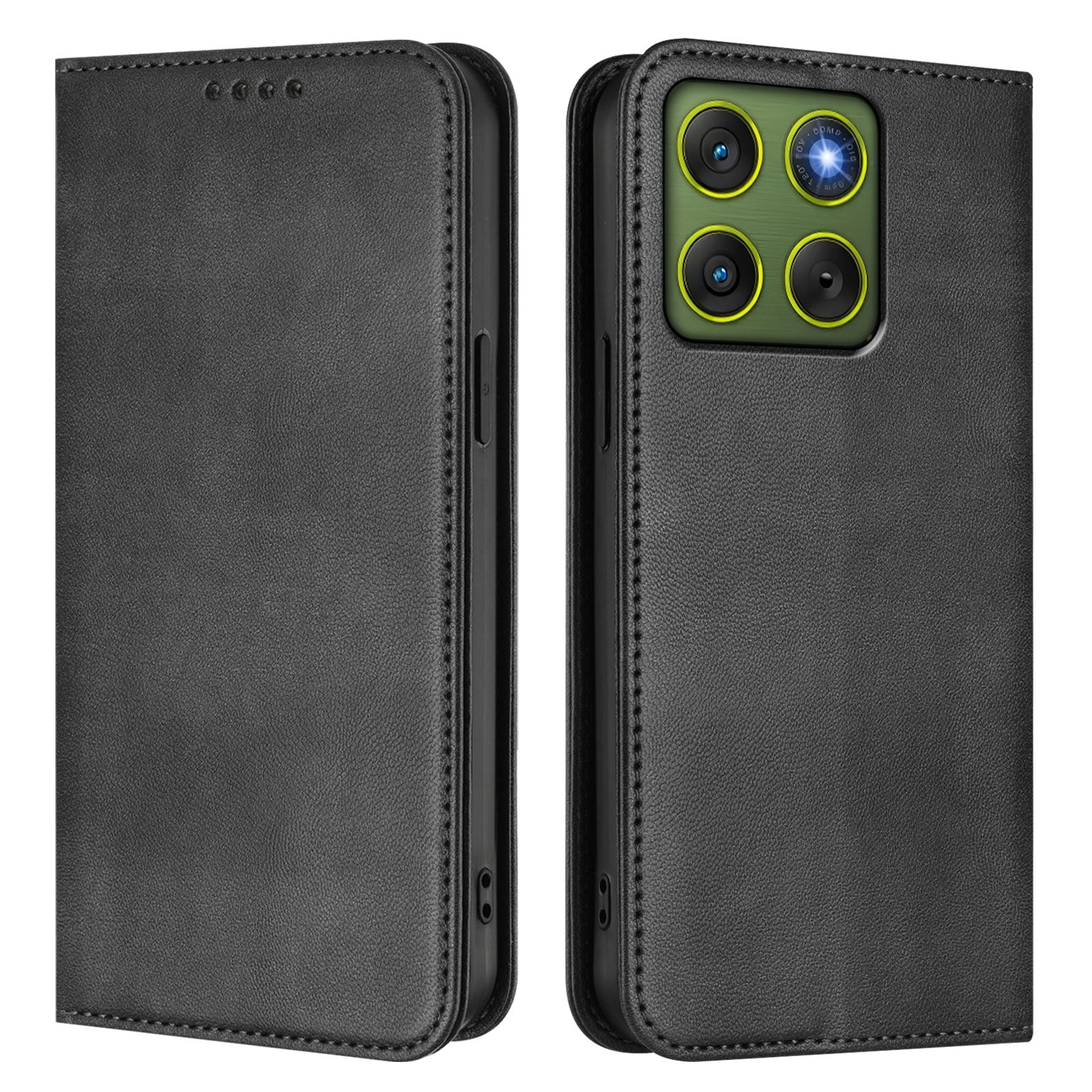 For Motorola Edge 70 5G Wallet Cases Retro Texture RFID Blocking Leather Phone Cover - Black