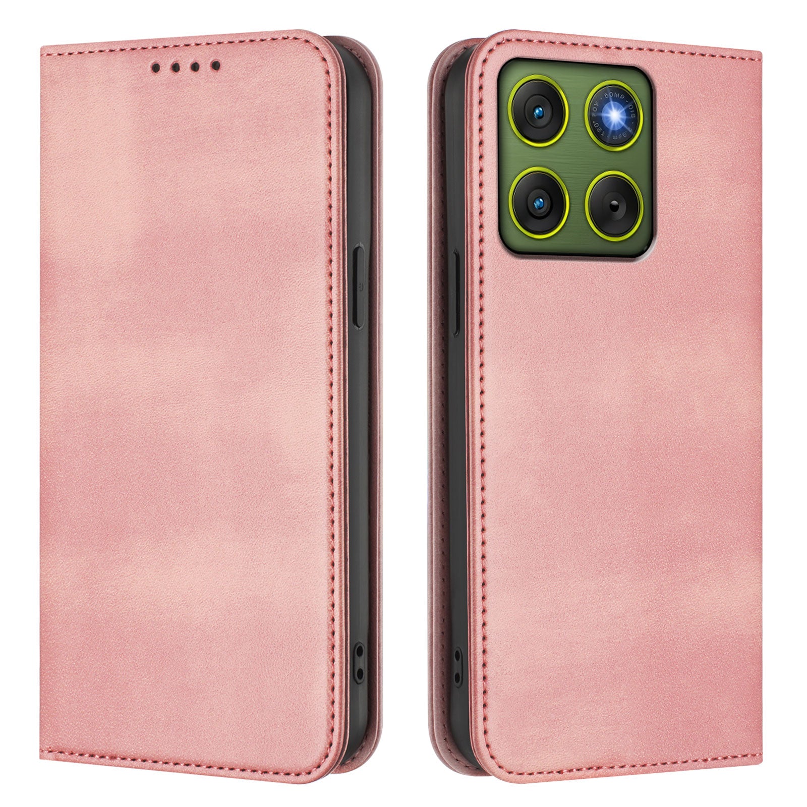 For Motorola Edge 70 5G Wallet Cases Retro Texture RFID Blocking Leather Phone Cover - Pink