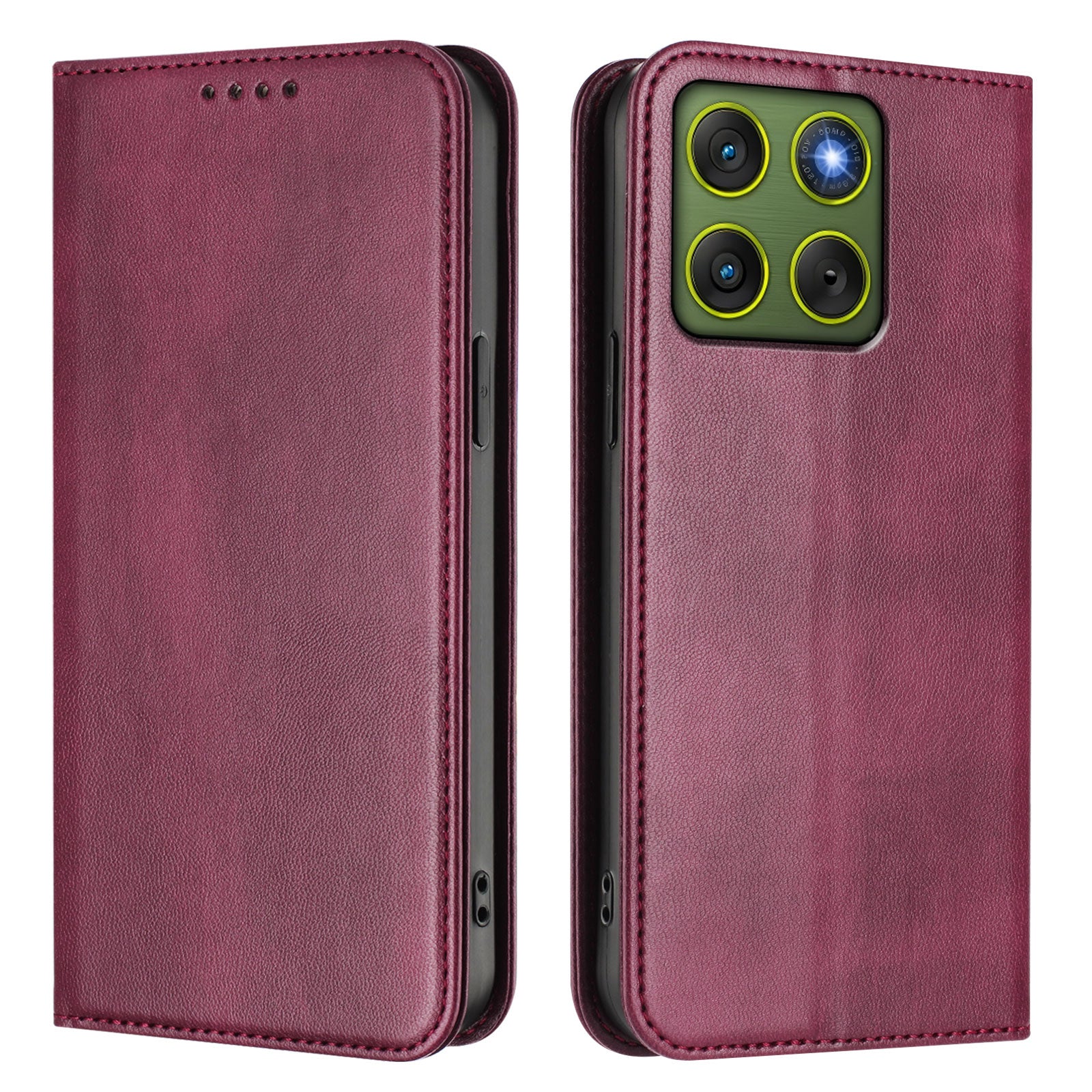 For Motorola Edge 70 5G Wallet Cases Retro Texture RFID Blocking Leather Phone Cover - Wine Red