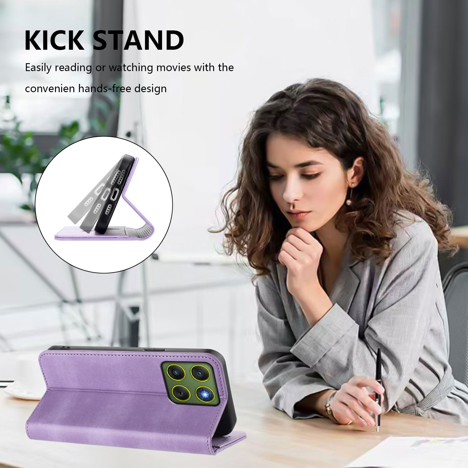 For Motorola Edge 70 5G Wallet Cases Retro Texture RFID Blocking Leather Phone Cover - Light Purple