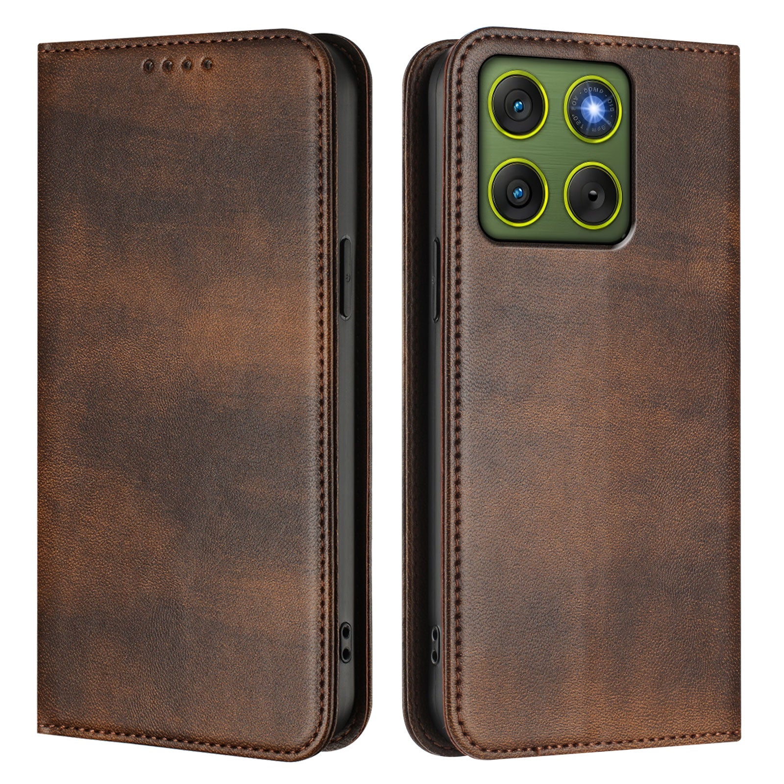 For Motorola Edge 70 5G Wallet Cases Retro Texture RFID Blocking Leather Phone Cover - Brown