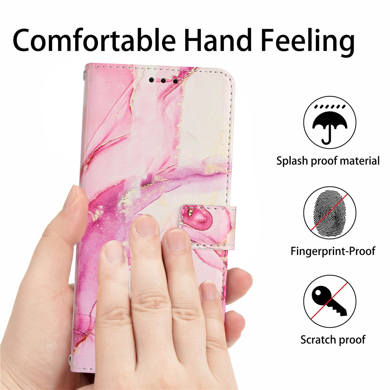 For Xiaomi Redmi Note 15 Pro 5G (Global) Stand Case Marble Pattern PU Leather Wallet Phone Cover - Rose Gold