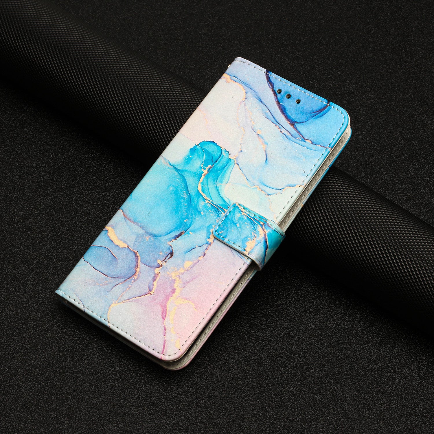 For Xiaomi Poco M8 Pro 5G / Redmi Note 15 Pro+ 5G (Global) Stand Case Marble Pattern PU Leather Wallet Phone Cover - Pink / Green
