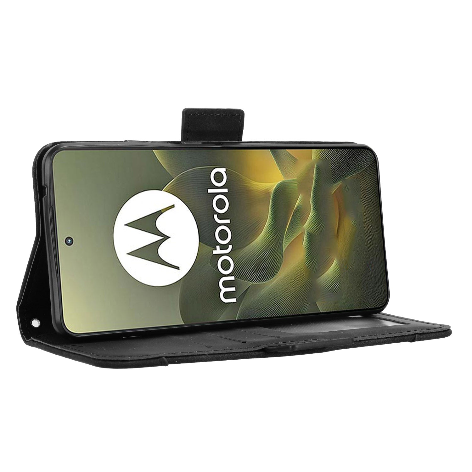 For Motorola Edge 70 5G Leather Case Phone Wallet Cover with Multiple Card Slots - Black