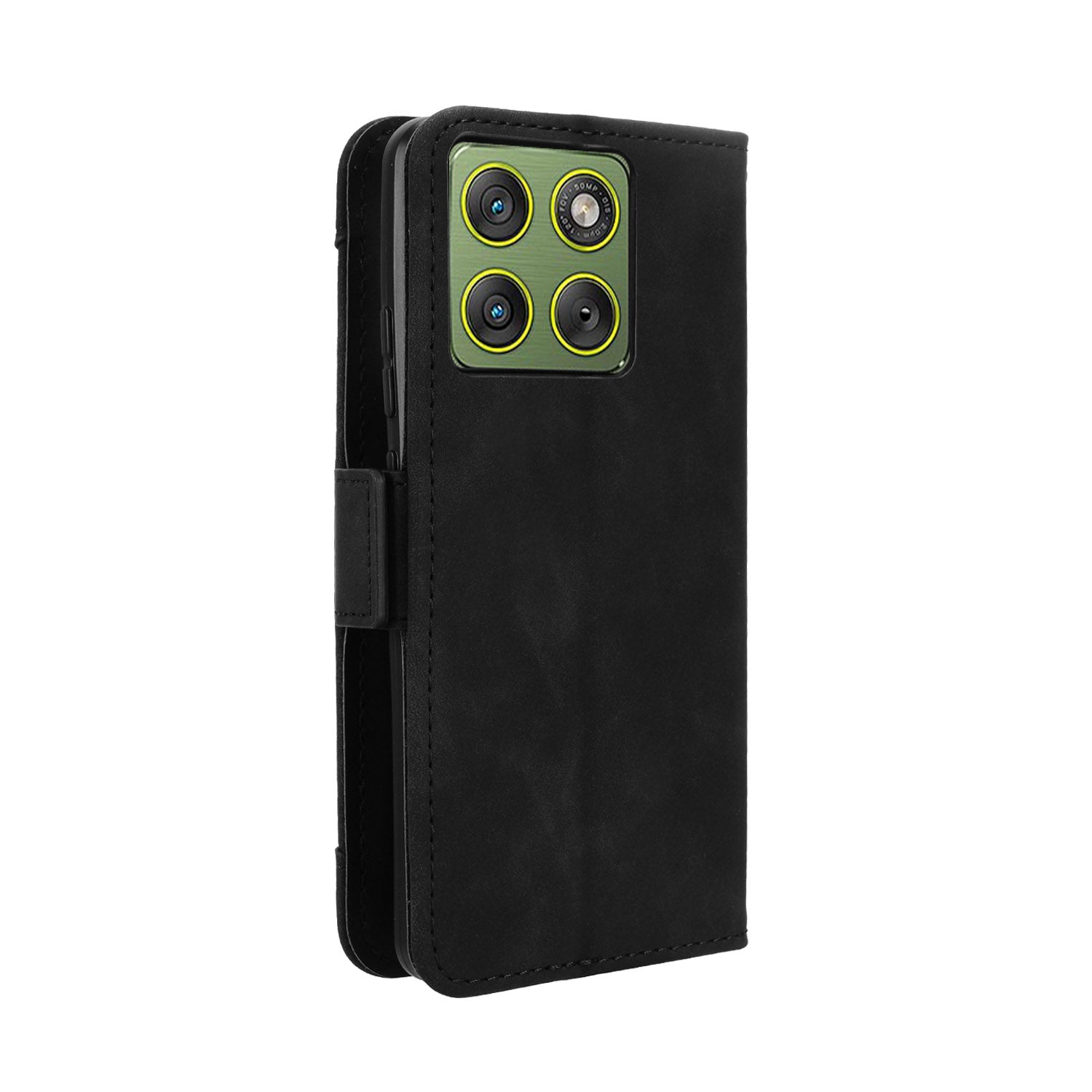 For Motorola Edge 70 5G Leather Case Phone Wallet Cover with Multiple Card Slots - Black