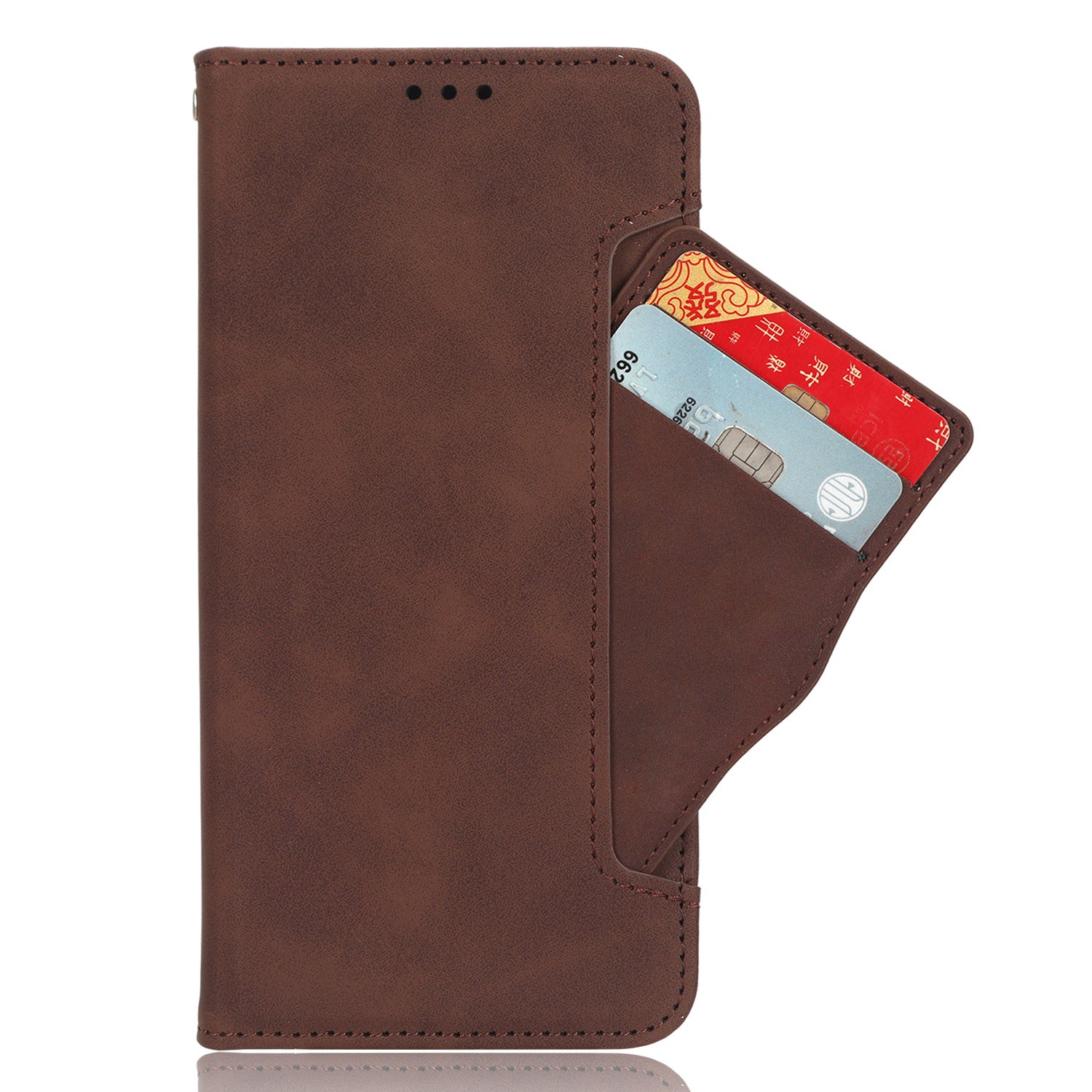 For Motorola Edge 70 5G Leather Case Phone Wallet Cover with Multiple Card Slots - Brown