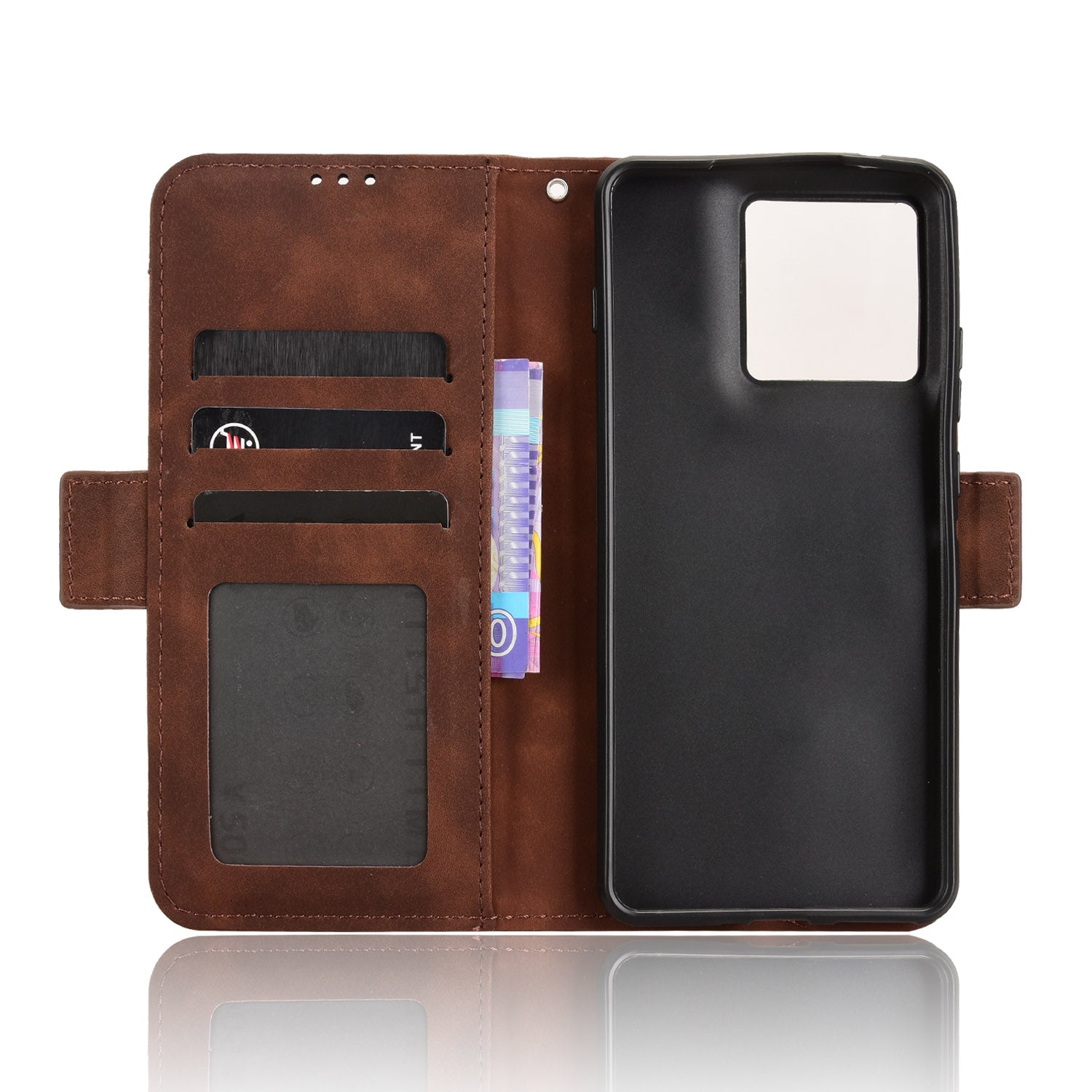 For Motorola Edge 70 5G Leather Case Phone Wallet Cover with Multiple Card Slots - Brown