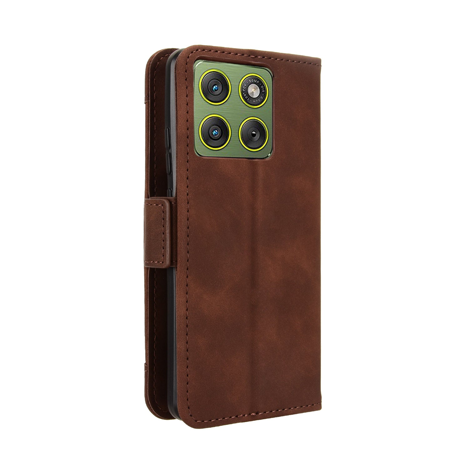 For Motorola Edge 70 5G Leather Case Phone Wallet Cover with Multiple Card Slots - Brown