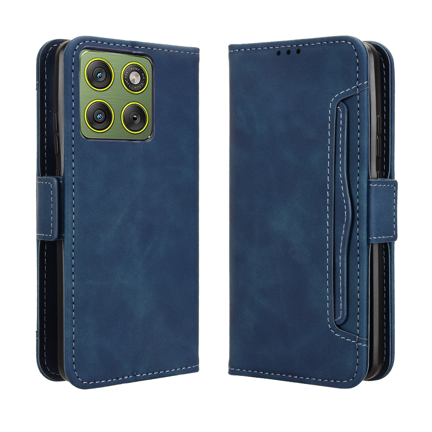 For Motorola Edge 70 5G Leather Case Phone Wallet Cover with Multiple Card Slots - Blue