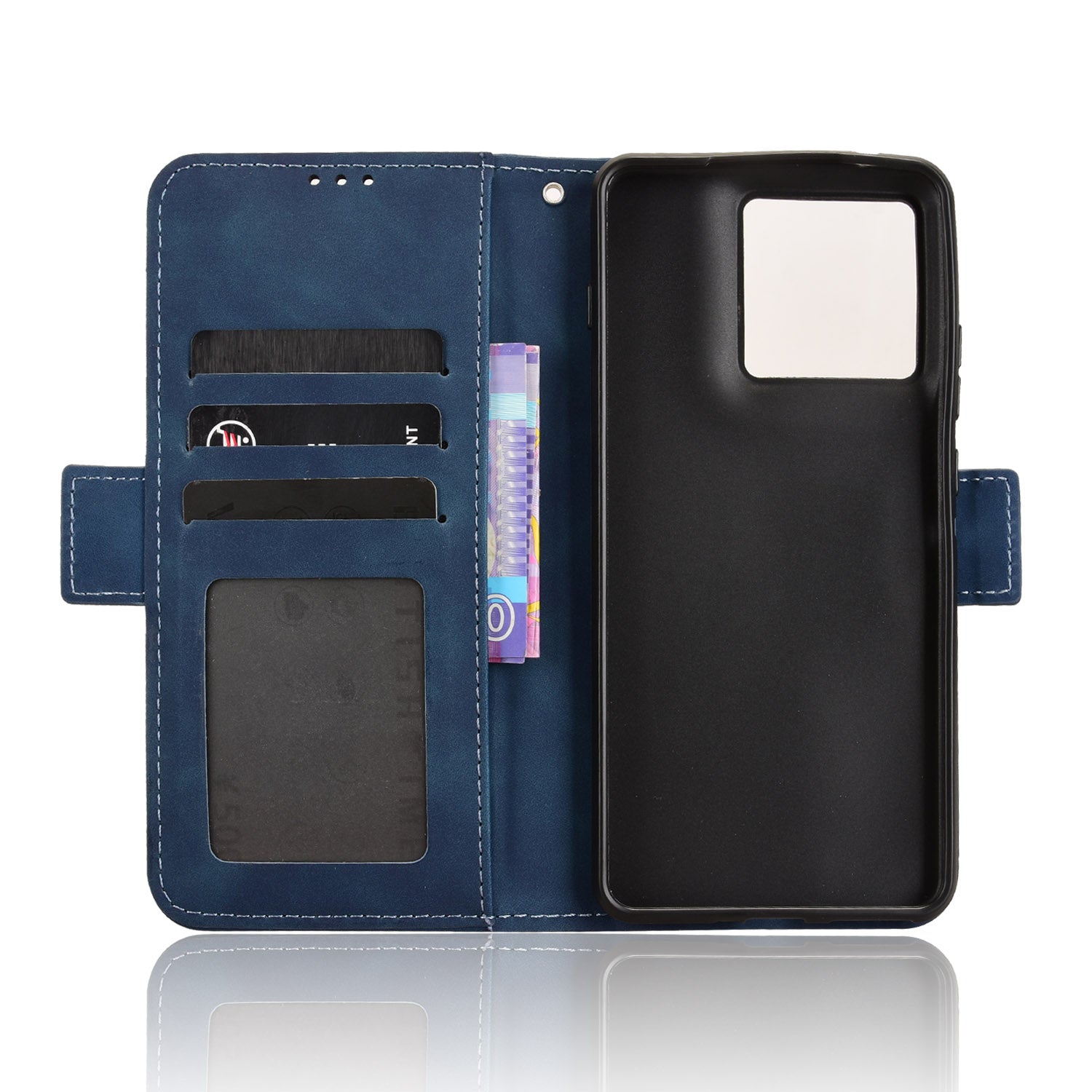 For Motorola Edge 70 5G Leather Case Phone Wallet Cover with Multiple Card Slots - Blue