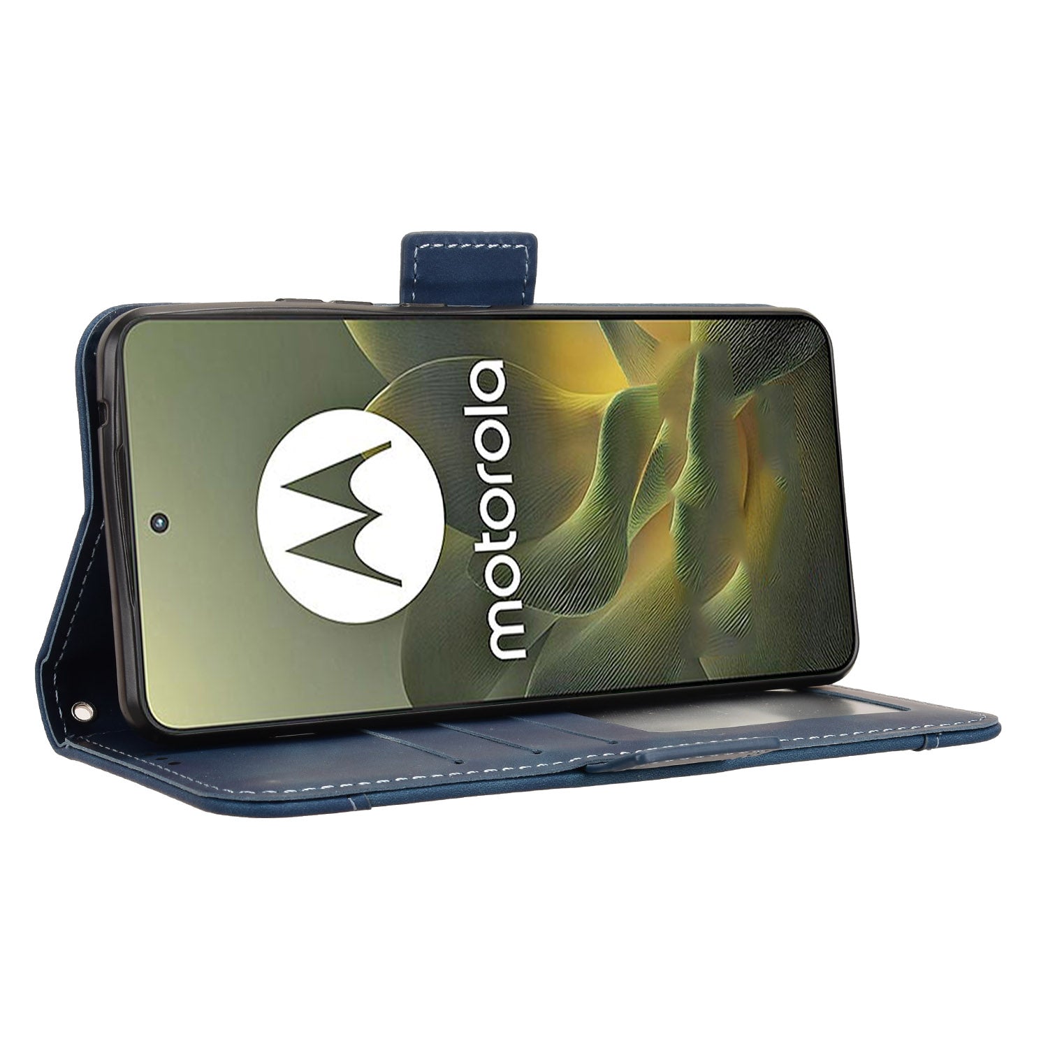 For Motorola Edge 70 5G Leather Case Phone Wallet Cover with Multiple Card Slots - Blue