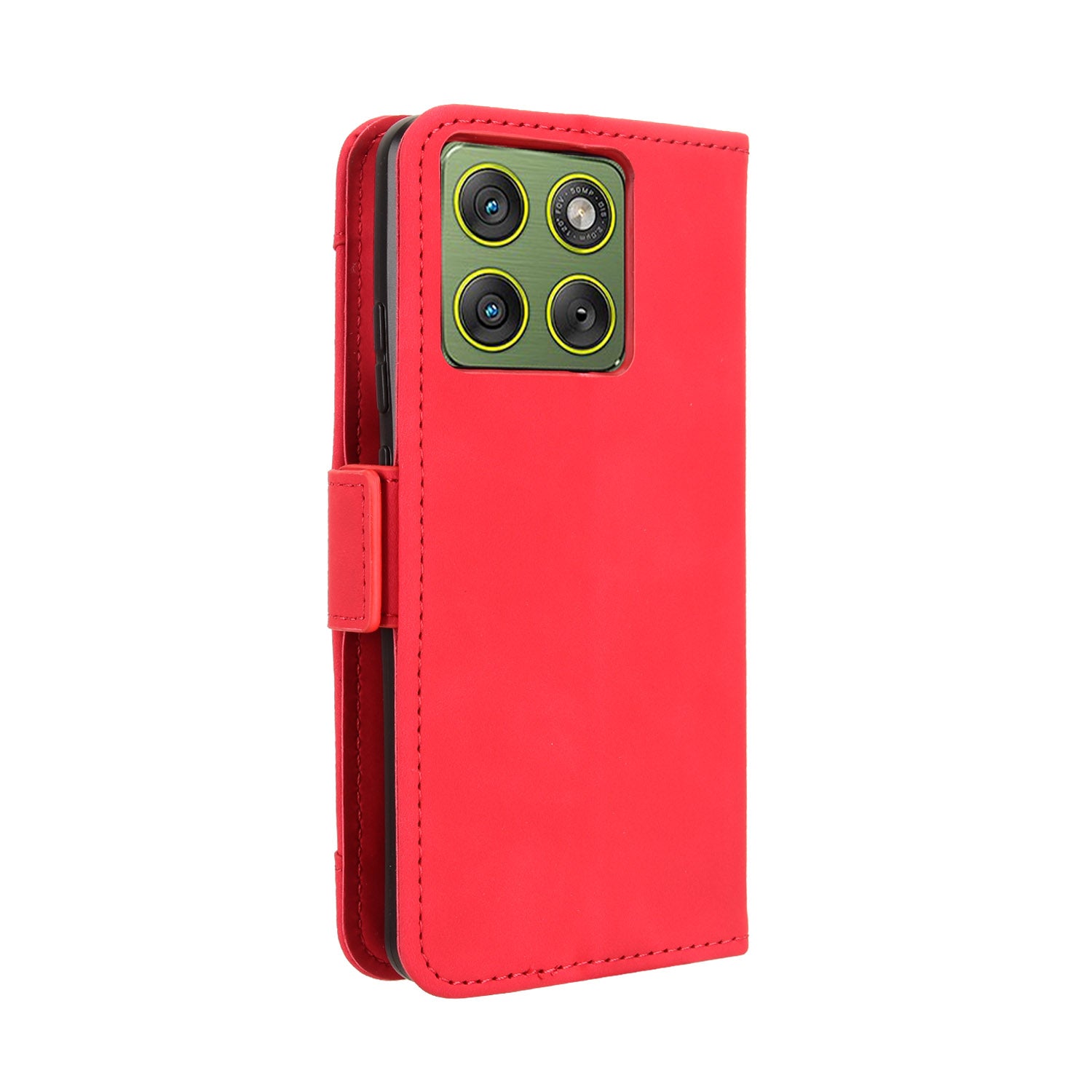 For Motorola Edge 70 5G Leather Case Phone Wallet Cover with Multiple Card Slots - Red