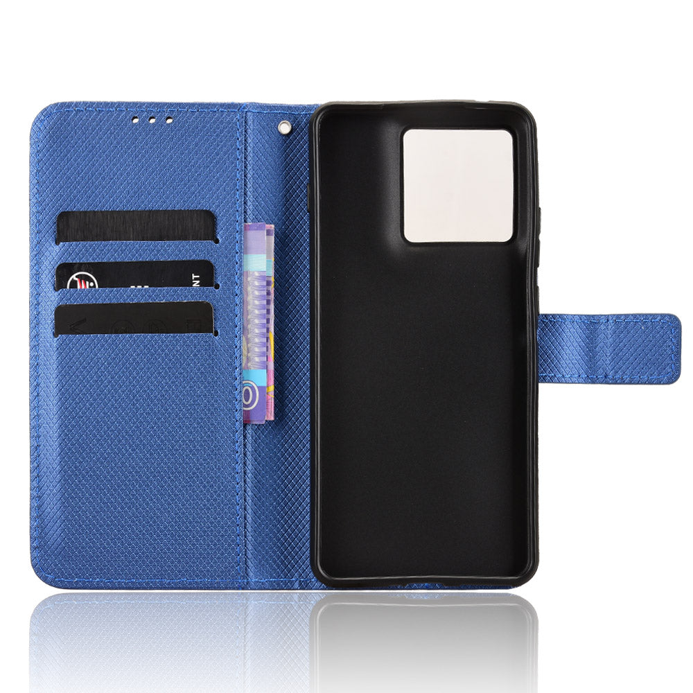 For Motorola Edge 70 5G Leather Wallet Case with Strap Diamond Texture Phone Cover - Blue