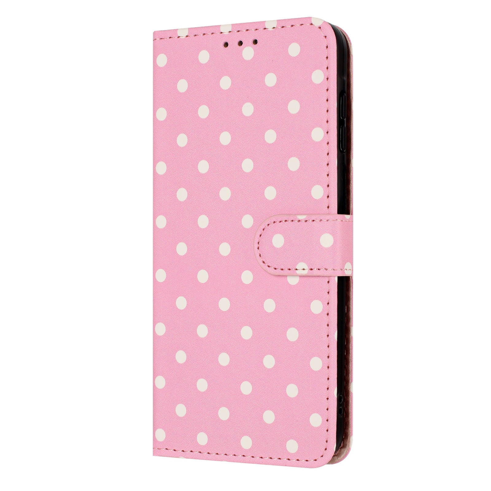 For Xiaomi Redmi Note 15 Pro 5G (Global) Leather Case Polka Dot Pattern Wallet Stand Folio Phone Cover - Pink
