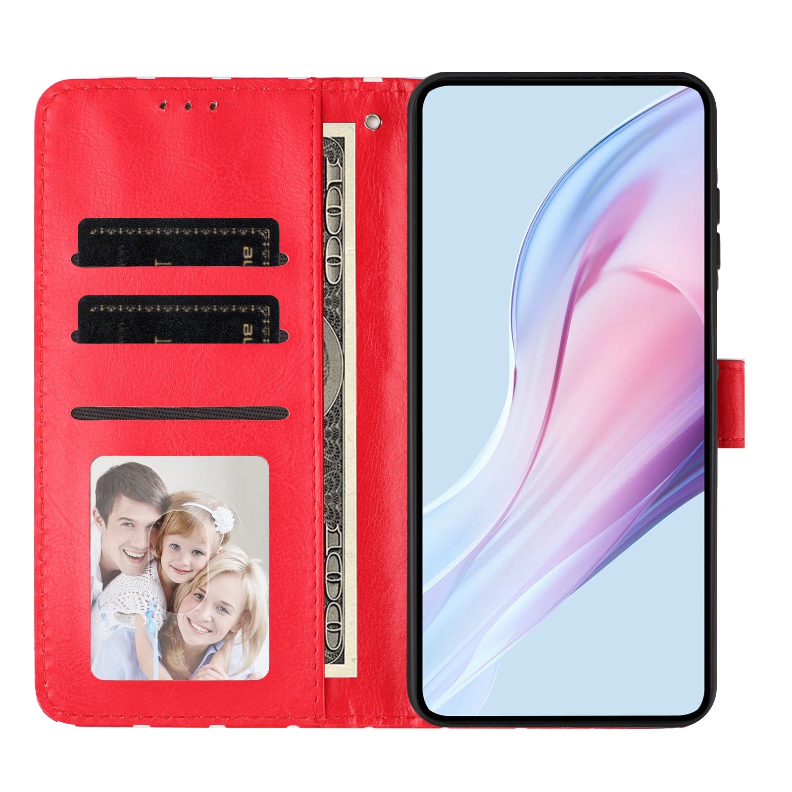 For Xiaomi Redmi Note 15 Pro 5G (Global) Leather Case Polka Dot Pattern Wallet Stand Folio Phone Cover - Red