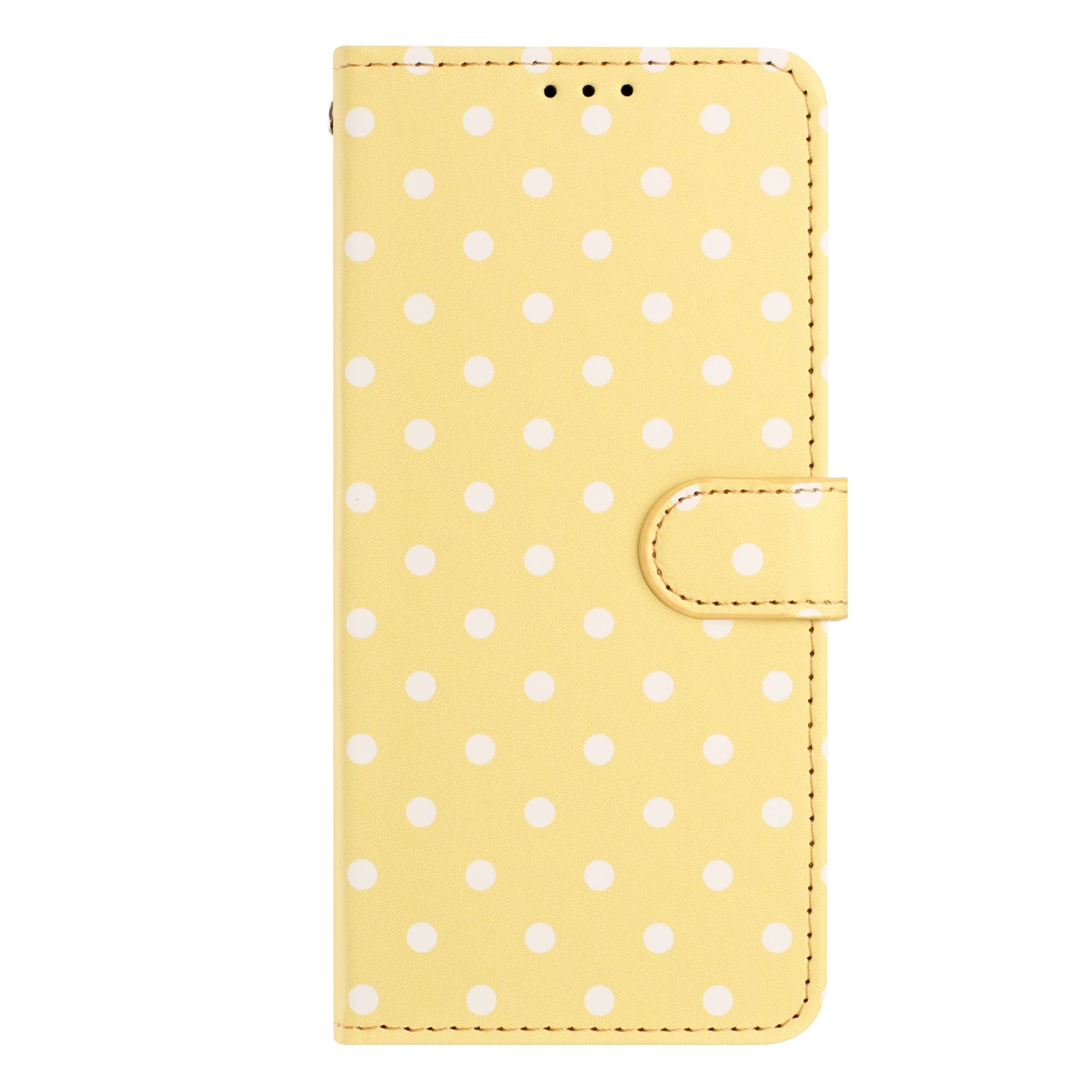 For Xiaomi Poco M8 Pro 5G / Redmi Note 15 Pro+ 5G (Global) Leather Case Polka Dot Pattern Wallet Stand Folio Phone Cover - Yellow