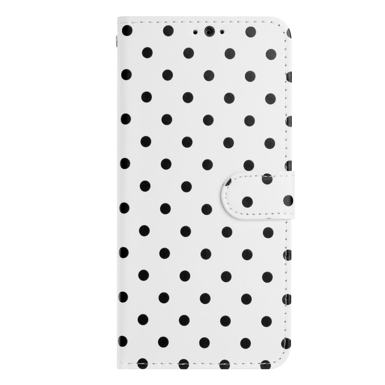 For Xiaomi Poco M8 Pro 5G / Redmi Note 15 Pro+ 5G (Global) Leather Case Polka Dot Pattern Wallet Stand Folio Phone Cover - White