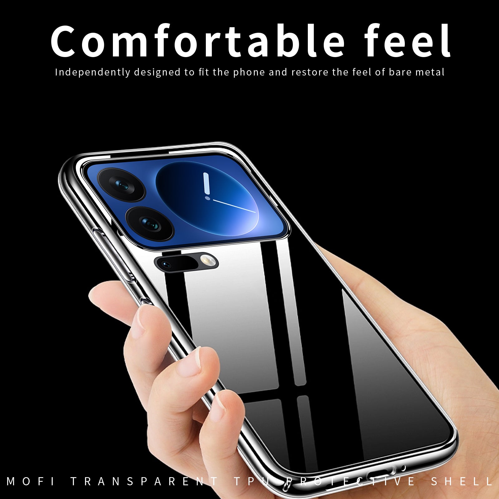 For Xiaomi 17 Pro Max Clear Phone Case MOFI Ultra-Thin TPU Phone Back Cover - Transparent