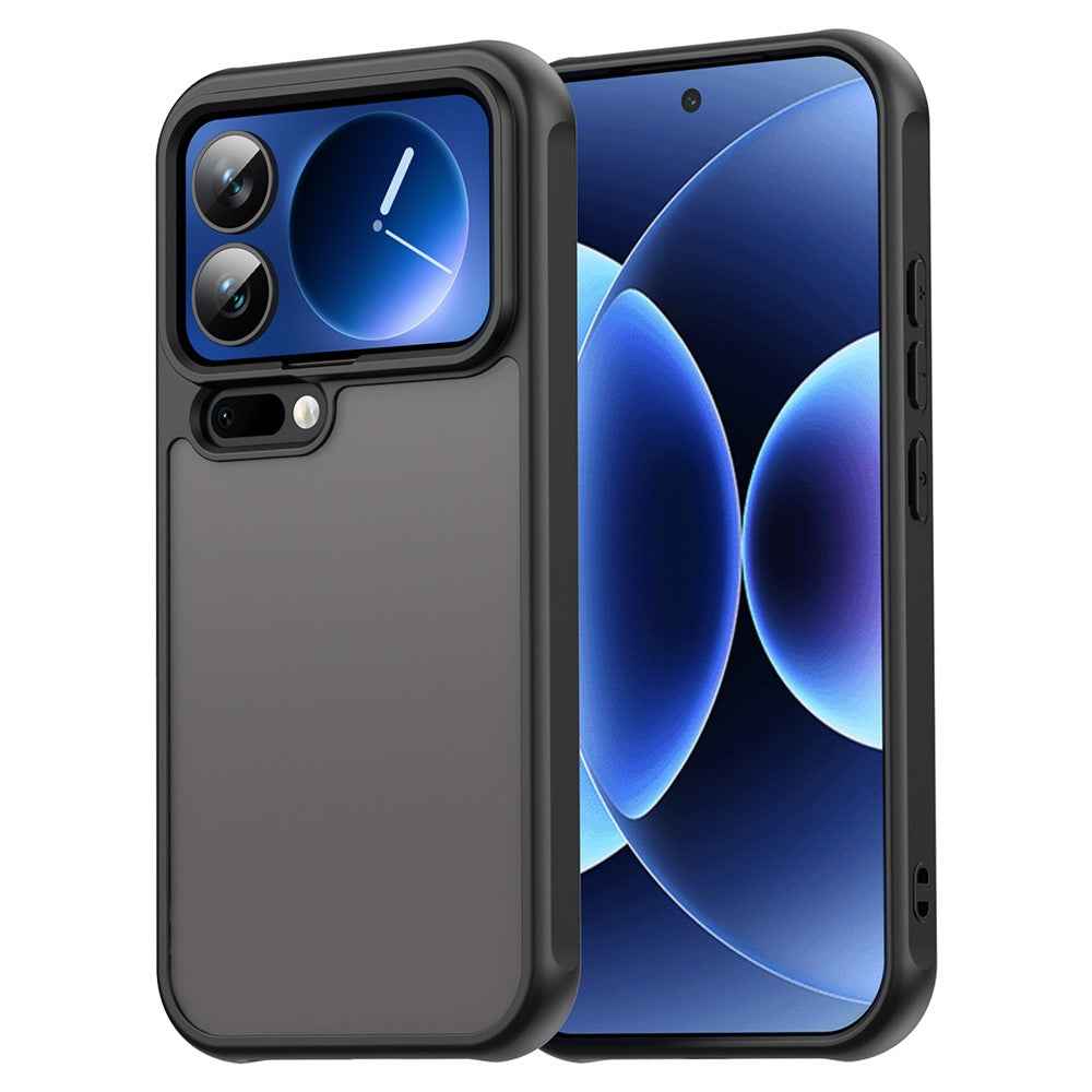 For Xiaomi 17 Pro Case Drop Proof Airbags Frosted Translucent PC + TPU Phone Back Cover - Black