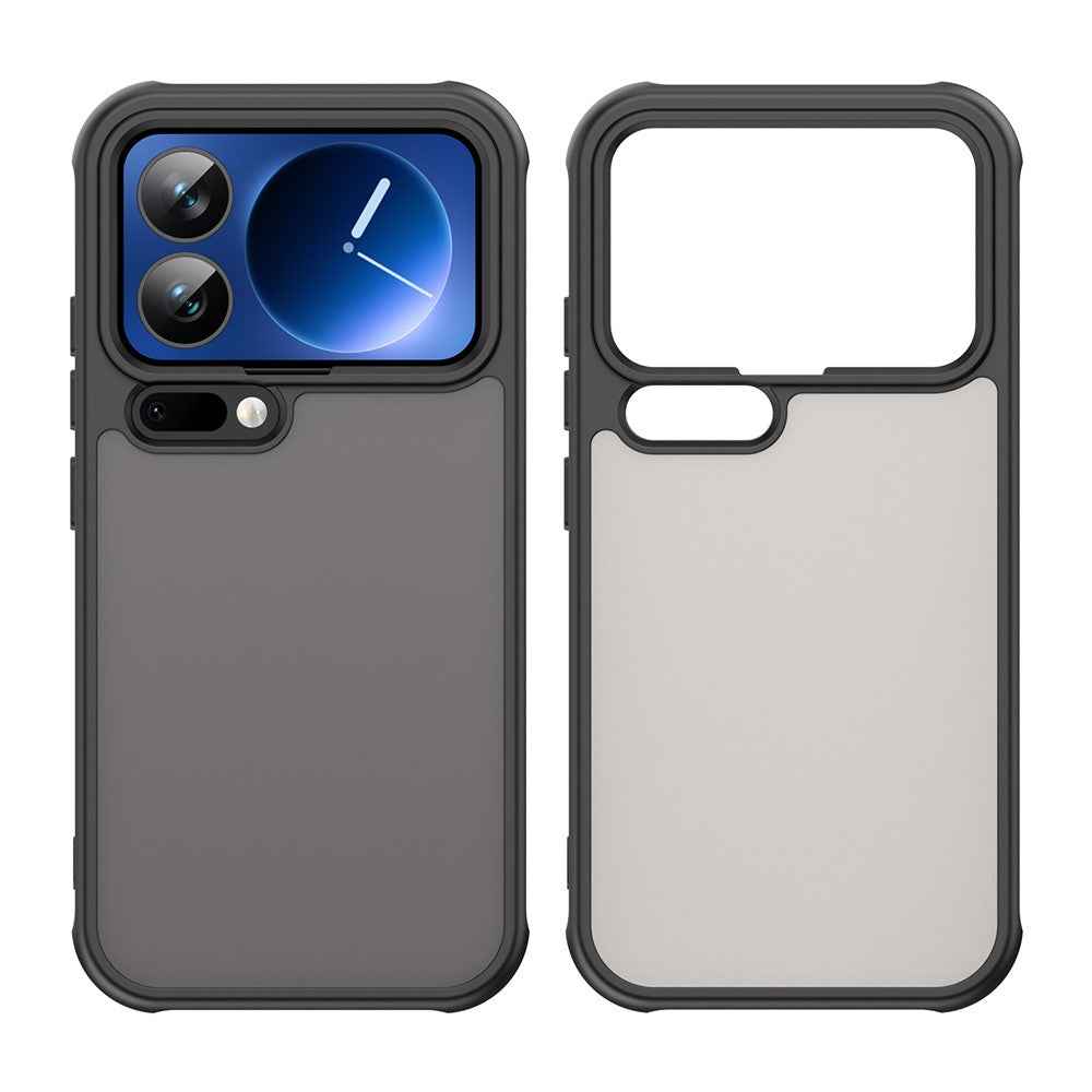 For Xiaomi 17 Pro Case Drop Proof Airbags Frosted Translucent PC + TPU Phone Back Cover - Black
