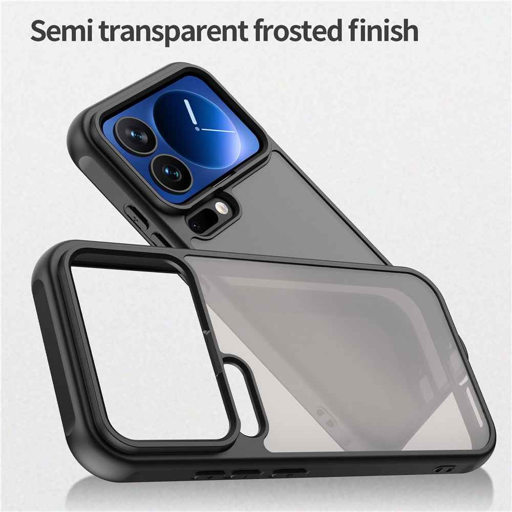 For Xiaomi 17 Pro Case Drop Proof Airbags Frosted Translucent PC + TPU Phone Back Cover - Black