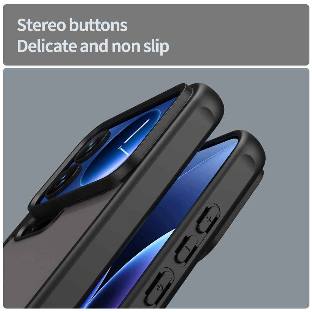 For Xiaomi 17 Pro Case Drop Proof Airbags Frosted Translucent PC + TPU Phone Back Cover - Black
