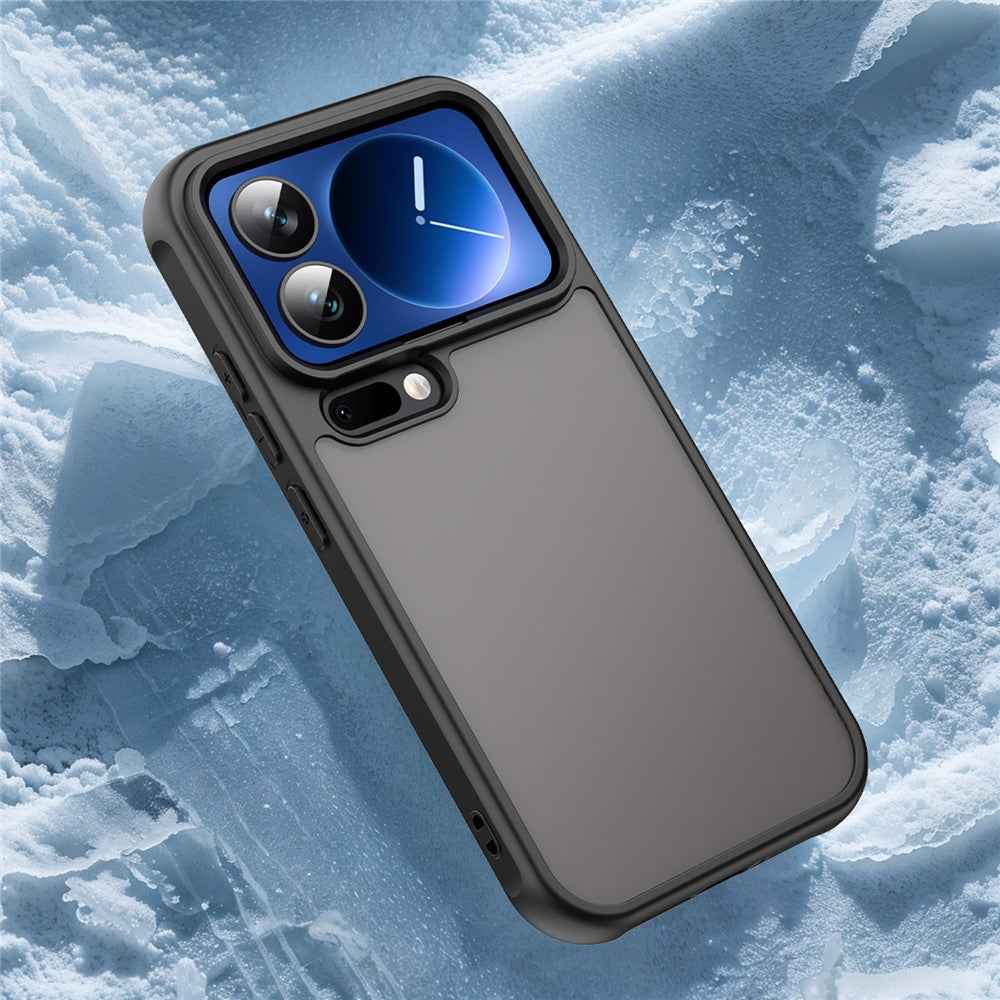For Xiaomi 17 Pro Case Drop Proof Airbags Frosted Translucent PC + TPU Phone Back Cover - Black