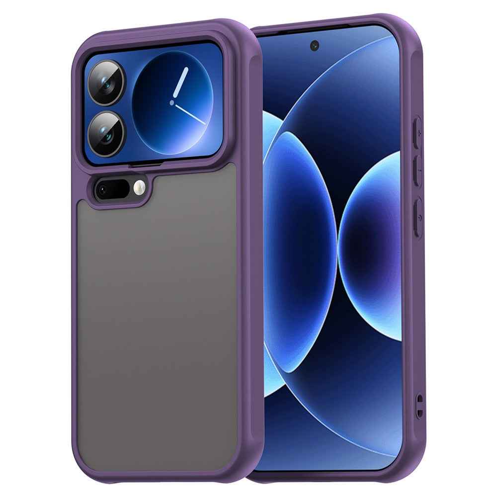 For Xiaomi 17 Pro Case Drop Proof Airbags Frosted Translucent PC + TPU Phone Back Cover - Purple