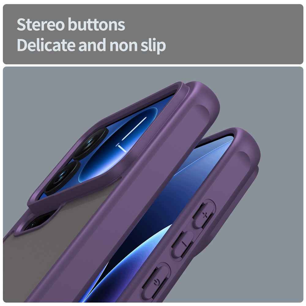For Xiaomi 17 Pro Case Drop Proof Airbags Frosted Translucent PC + TPU Phone Back Cover - Purple