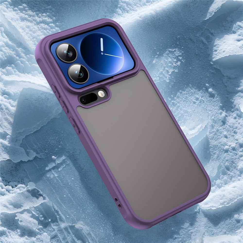 For Xiaomi 17 Pro Case Drop Proof Airbags Frosted Translucent PC + TPU Phone Back Cover - Purple