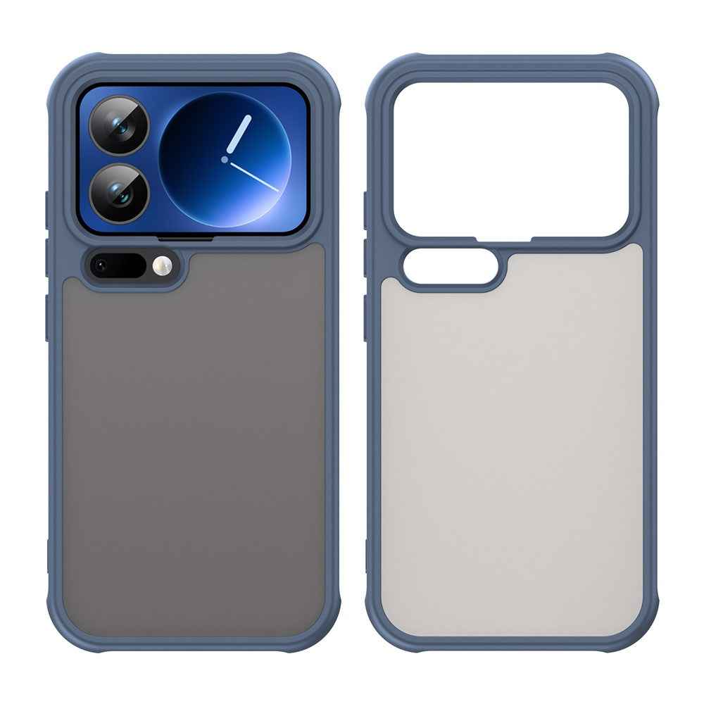 For Xiaomi 17 Pro Case Drop Proof Airbags Frosted Translucent PC + TPU Phone Back Cover - Blue