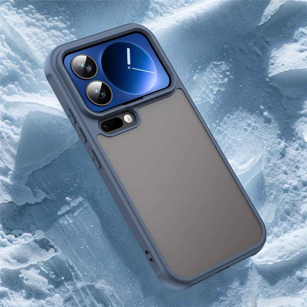 For Xiaomi 17 Pro Case Drop Proof Airbags Frosted Translucent PC + TPU Phone Back Cover - Blue