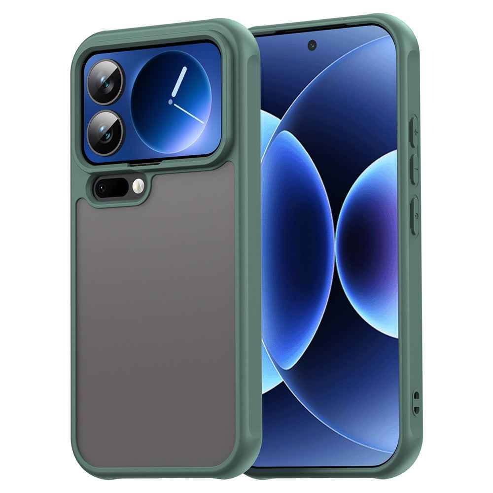 For Xiaomi 17 Pro Case Drop Proof Airbags Frosted Translucent PC + TPU Phone Back Cover - Green