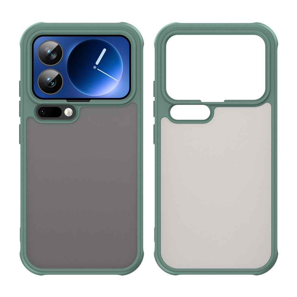 For Xiaomi 17 Pro Case Drop Proof Airbags Frosted Translucent PC + TPU Phone Back Cover - Green