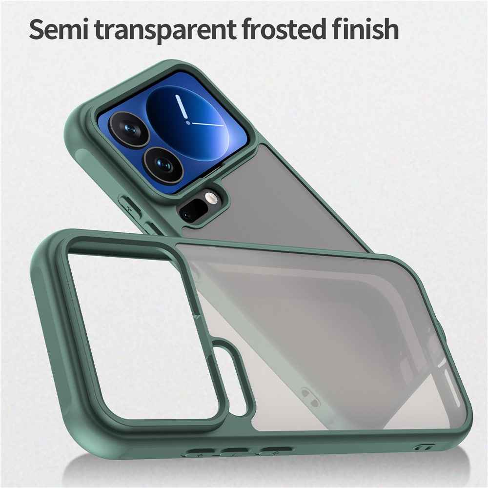 For Xiaomi 17 Pro Case Drop Proof Airbags Frosted Translucent PC + TPU Phone Back Cover - Green