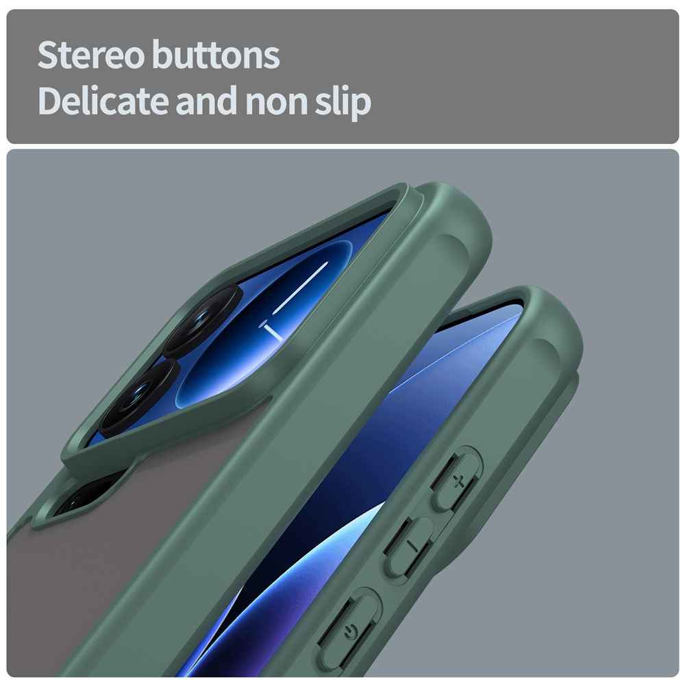 For Xiaomi 17 Pro Case Drop Proof Airbags Frosted Translucent PC + TPU Phone Back Cover - Green