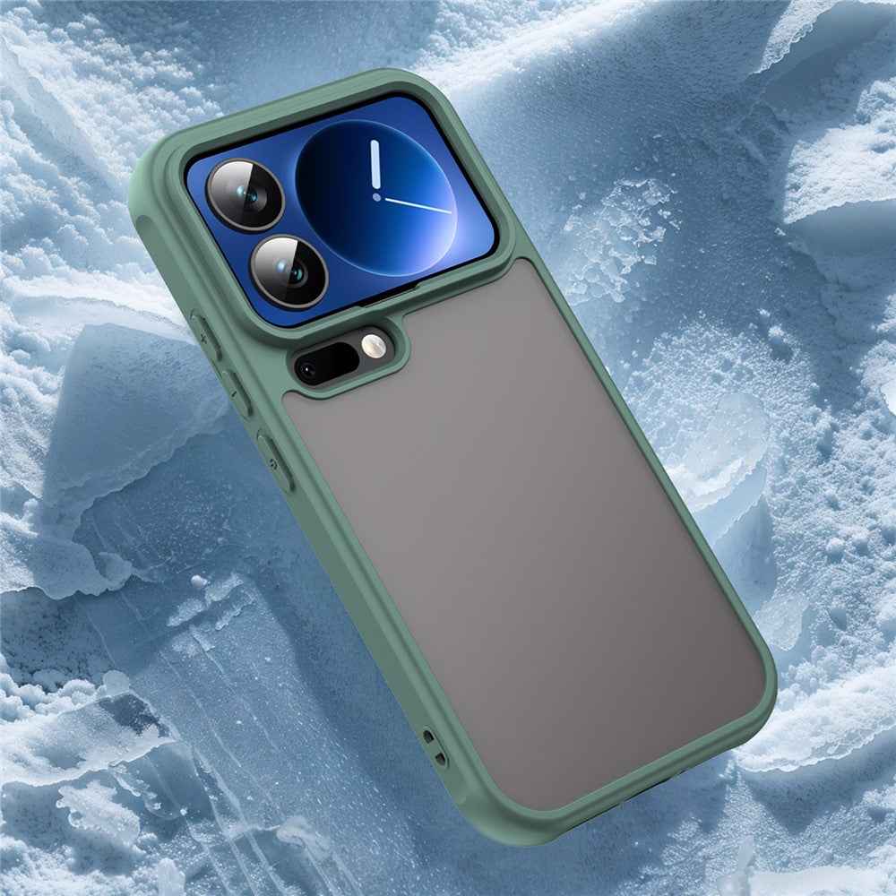 For Xiaomi 17 Pro Case Drop Proof Airbags Frosted Translucent PC + TPU Phone Back Cover - Green