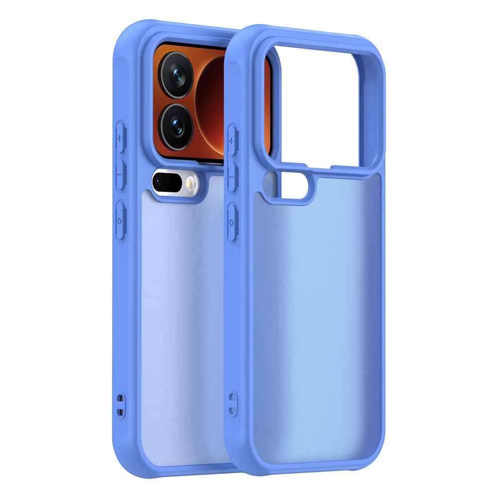 For Xiaomi 17 Pro Case Drop Proof Airbags Frosted Translucent PC + TPU Phone Back Cover - Baby Blue