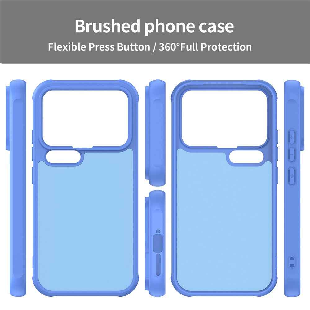 For Xiaomi 17 Pro Case Drop Proof Airbags Frosted Translucent PC + TPU Phone Back Cover - Baby Blue