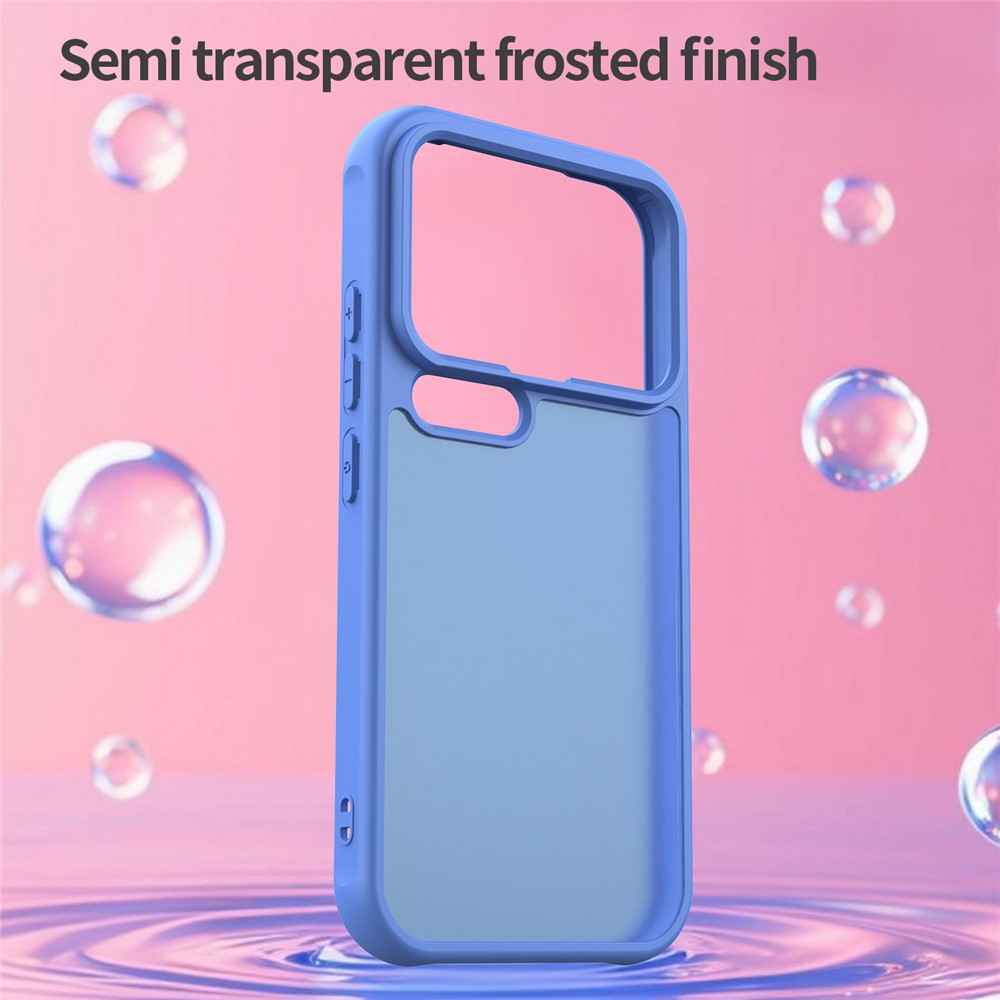For Xiaomi 17 Pro Case Drop Proof Airbags Frosted Translucent PC + TPU Phone Back Cover - Baby Blue