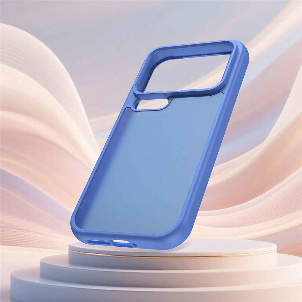 For Xiaomi 17 Pro Case Drop Proof Airbags Frosted Translucent PC + TPU Phone Back Cover - Baby Blue