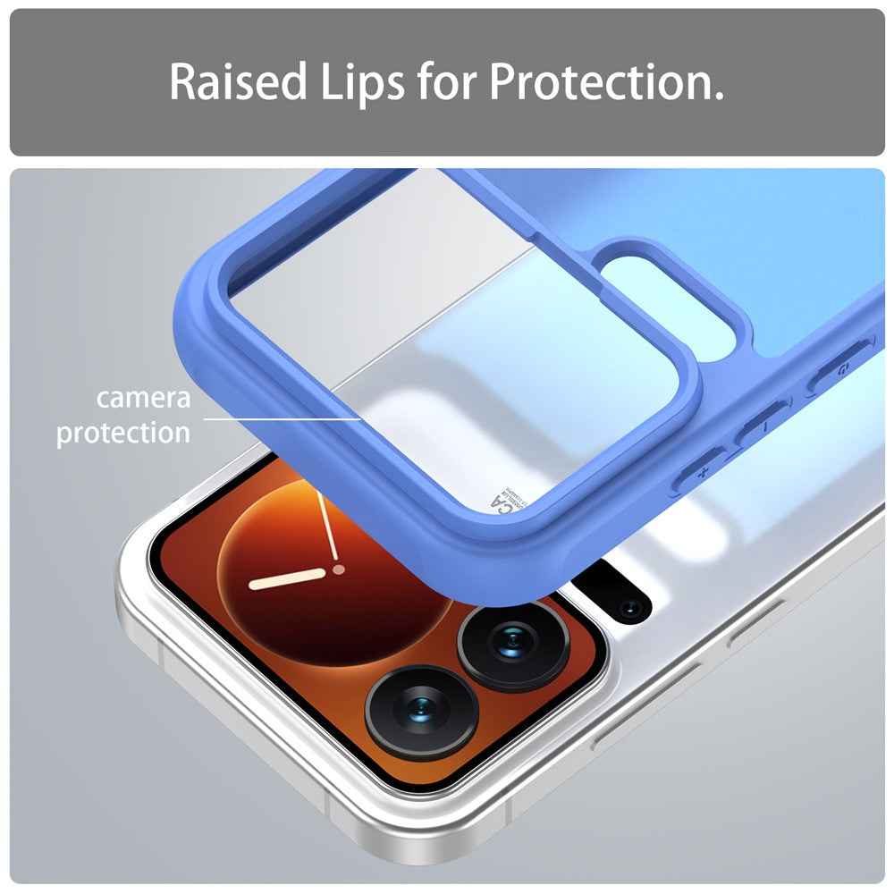 For Xiaomi 17 Pro Case Drop Proof Airbags Frosted Translucent PC + TPU Phone Back Cover - Baby Blue